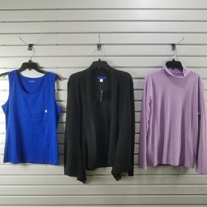 New 3 Pcs Women's Top Blouse Shirt Sweater Tank